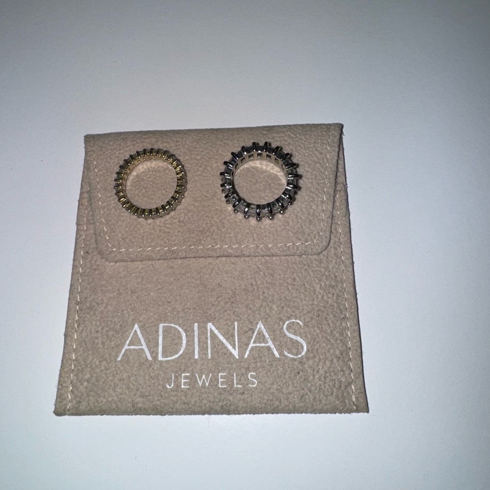 Adina Eden Gold and Silver Textured Earrings
